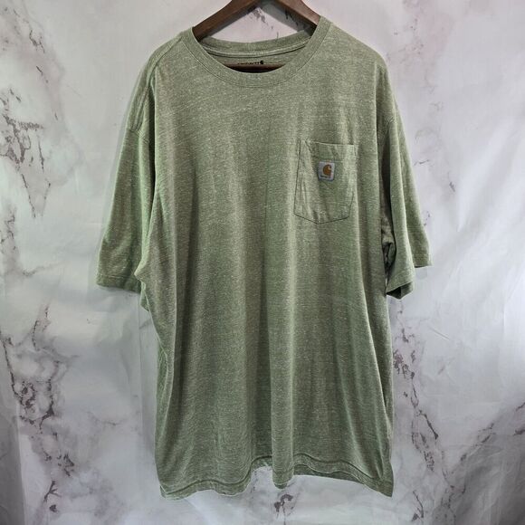 Carhartt T Shirt Mens 3XL Light Green Pocket Loose Fit Tee Short Sleeve Crew - Picture 1 of 10